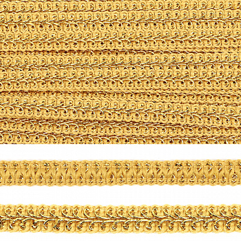 Тесьма Шанель плетеная TBY шир.8мм 0384-0017 цв.золото уп.9м