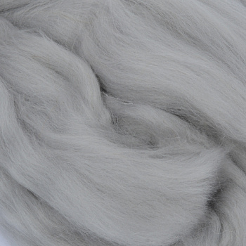 Шерсть для валяния ПЕХОРКА полутонкая шерсть (100%шерсть) 50г цв.008 св.серый