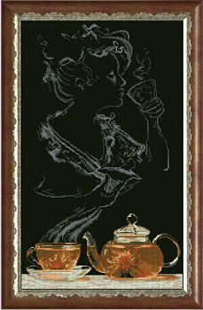 Набор для вышивания мулине КРАСА И ТВОРЧЕСТВО арт.90513 Чайная фантазия - она 1 39х27,5 см