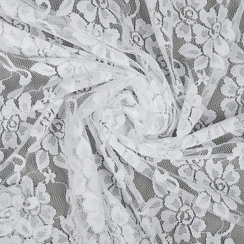 Кружевная ткань стрейч арт.TBY.M0049 шир.150см 80 г/м² цв.белый уп.45м