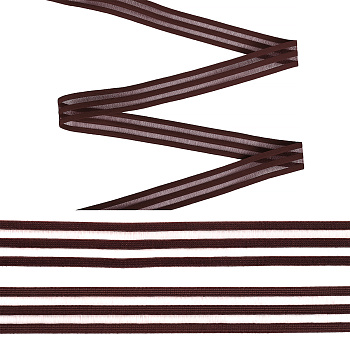 Резинка бельевая декоративная с прозрачными вставками Нейлон 020мм S864 бордовый уп.30м