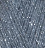 Пряжа для вязания Ализе Angora Gold Simli (5% металлик, 20% шерсть, 75% акрил) 5х100г/500м цв.087 угольно серый