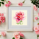 Набор для вышивания ЧУДЕСНАЯ ИГЛА арт.150-002 Розовая роза 11х11 см
