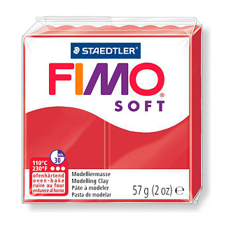 FIMO Soft полимерная глина, запекаемая в печке, уп. 56г цв.рождественский красный арт.8020-2-P