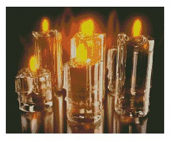 Набор алмазной живописи с подрамником Алмазная вышивка арт.СК-637(П) Симфония свечей 40х50 см