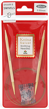 800550 Tulip Спицы круговые Knina Swivel  5,5мм / 80см, натуральный бамбук