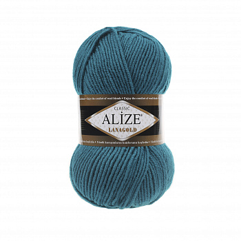 Пряжа для вязания Ализе LanaGold (49% шерсть, 51% акрил) 5х100г/240м цв.640 павлиновая зелень