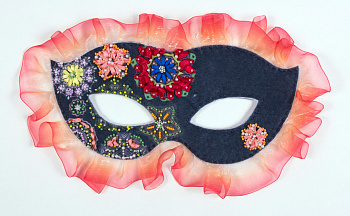 Набор для шитья и вышивания карнавальная маска арт.МП-22х17 8346 Фламинго
