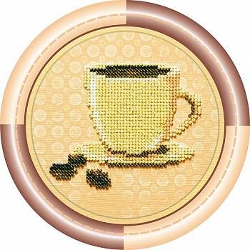 Набор для вышивания бисером АБРИС АРТ арт. AM-004 Кофе 15х15 см