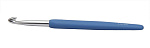 30913 Knit Pro Крючок для вязания с эргономичной ручкой Waves 6мм, алюминий, серебристый/анютины глазки