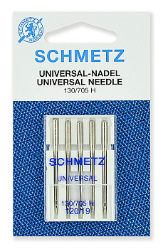 Иглы для бытовых швейных машин Schmetz стандартные 130/705H №120, уп.5 игл
