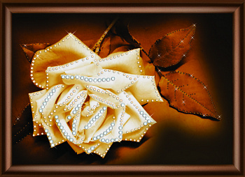 Набор ЧМ арт. КС-1051 для изготовления картины со стразами Crystal Art Белая нежность розы 30,3x42 см