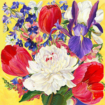 Набор Колор Кит алмазная картина-раскраска арт.КК.RF007 Весенние цветы 40х40