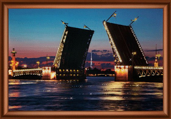 Набор ЧМ арт. КС-142 для изготовления картины со стразами Дворцовый мост 30,3x42 см