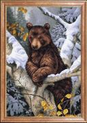 Рисунок на ткани МАГИЯ КАНВЫ арт.КС101 Медведь на дереве 39х27 см