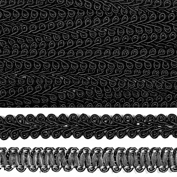 Тесьма TBY Шанель плетеная шир.8мм 0384-0016 цв.F322 черный уп.18,28м