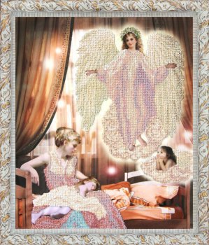 Рисунок на ткани бисером КРАСА И ТВОРЧЕСТВО арт.81211 Ангель сна 2 37,3х46,5 см