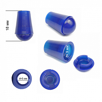 Наконечник для шнура пластик арт. 27106Н (Ø 4мм) цв.61 синий уп.100шт