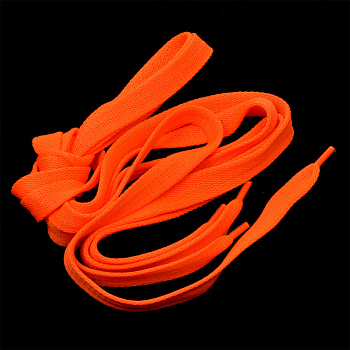 Шнурки плоские 14 мм 06с2341 длина 120 см, компл.2шт, цв.люм.оранжевый