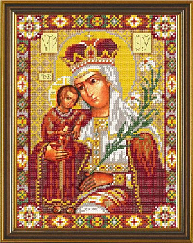 Рисунок на ткани бисер НОВА СЛОБОДА арт.БИС9053 А4 Богородица Неувядаемый цвет 19х26 см