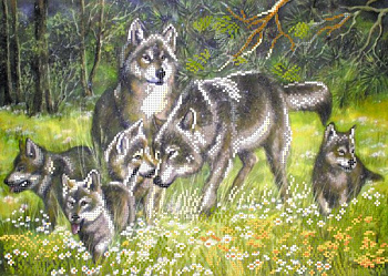 Рисунок на шелке МАТРЕНИН ПОСАД арт.37х49 - 4004 Волки