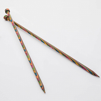 20223 Knit Pro Спицы прямые для вязания Symfonie 7мм/35см, дерево, многоцветный, 2шт