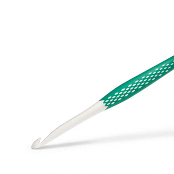 218489 PRYM Крючок для вязания Prym ergonomics 17см 7мм пластик уп.1шт белый/зеленой листвы