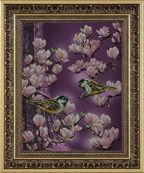 Рисунок на ткани бисером КРАСА И ТВОРЧЕСТВО арт.41013 Залит лучами розового цвета 34х45 см
