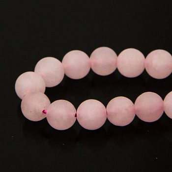 Бусины натуральный камень Розовый кварц арт.МБ.УТ1-11343 круглые 6,5мм цв.розовый отверстие 1мм, около 63шт/нить