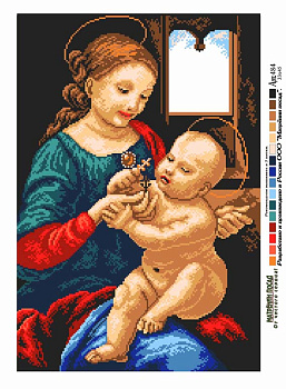 Рисунок на канве МАТРЕНИН ПОСАД арт.37х49 - 0484 Мадонна Беннуа (по мотивам Леонардо да Винчи)
