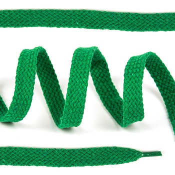 Шнурки плоские х/б 12мм 150см цв.018 св.зелёный (10 комп)