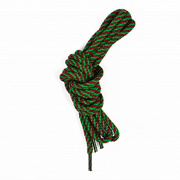 Шнурки круглые 5мм с наполнителем дл.120см цв. зелено-бордовый винт (50 компл)