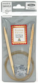 1000650 Tulip Спицы круговые для вязания Knina Swivel  6,5мм / 100см, натуральный бамбук