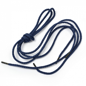 Шнурки круглые 3 мм ШО-6 длина 80 см, компл.2шт, цв.синий