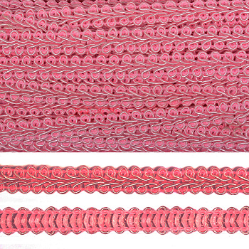 Тесьма Шанель плетеная TBY шир.8мм 0384-0016 цв.190 малиновый уп.18,28м