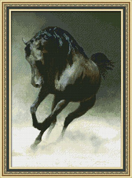 Набор для вышивания ЮНОНА арт.0113 Черный конь 22,5х32 см