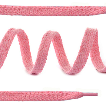 Шнурки плоские 10мм классическое плетение х/б дл.150см цв.010 розовый (10 комп)