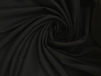 Ткань сатин гл/крашеный, 120 г/м², 100% хлопок, шир.220см, цв.19-0303 черный рул.60м