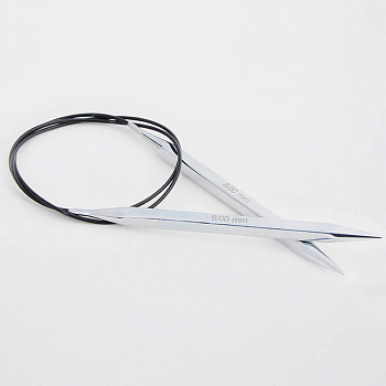 12177 Knit Pro Спицы круговые для вязания Nova cubics 4мм/60см, никелированная латунь, серебристый