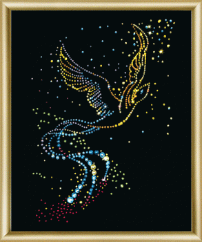 Набор ЧМ арт. КС-021 для изготовления картины со стразами Птица счастья 24х29,5 см