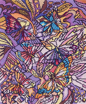 Рисунок на канве МАТРЕНИН ПОСАД арт.37х49 - 1802 Витраж с бабочками