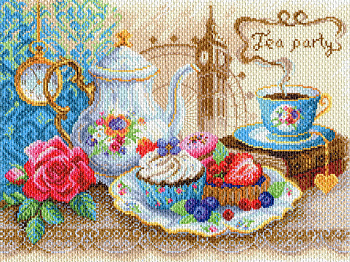 Набор для вышивания бисер-нитки МАТРЕНИН ПОСАД арт.37х49 - 0029/БН Время пить чай