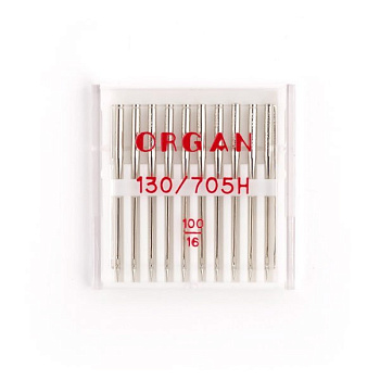 Иглы для бытовых швейных машин ORGAN универсальные №100, уп.10 игл
