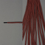 Шнурки круглые 5мм с наполнителем дл.100см цв. черно-розовый крапинка (25 компл)