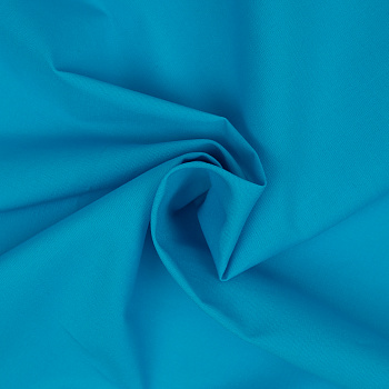 Ткань Поплин стрейч 125 г/м² 97% хлопок, 3% спандекс шир.150 см арт.TBY.Csp.1802.43 цв.43 ярко-голубой рул.25м