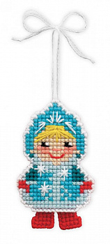 Набор для вышивания РИОЛИС арт.1539АС Новогодняя игрушка Снегурочка 5,5х8 см
