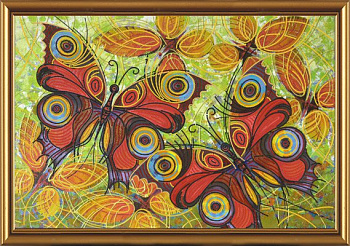 Набор для вышивания бисером НОВА СЛОБОДА арт.ДК1009 Бабочки 42х30 см