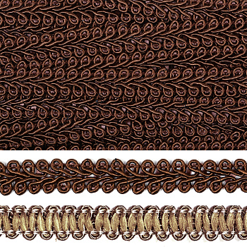 Тесьма Шанель плетеная TBY шир.12мм 0384-0016 цв.F302 (32) т.коричневый уп.18,28м