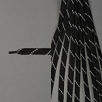 Шнурки плоские 10мм турецкое плетение дл.100см цв. черно-белый точки (10 компл)