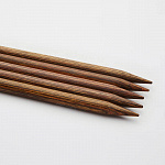 31025 Knit Pro Спицы чулочные для вязания Ginger 3,5мм/20см дерево, коричневый, 5шт